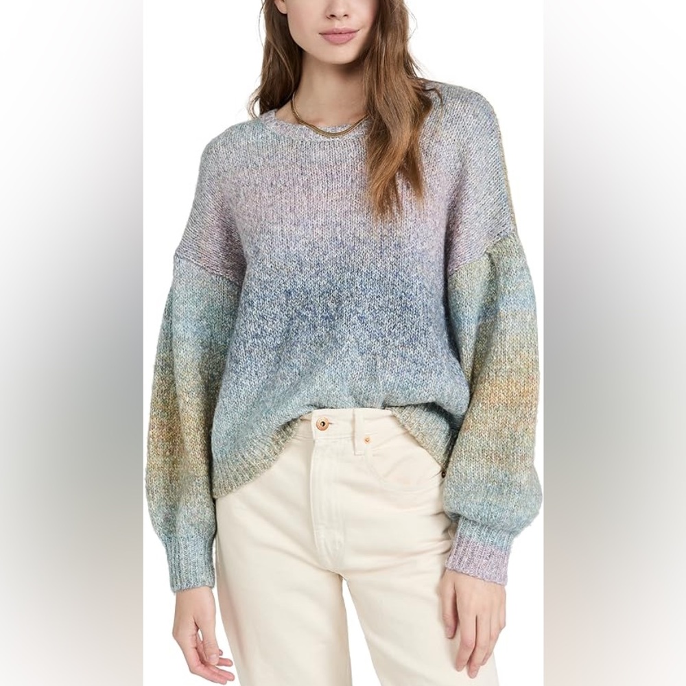 Z Supply Kersa Rainbow Ombré Knit Crop Sweater XS